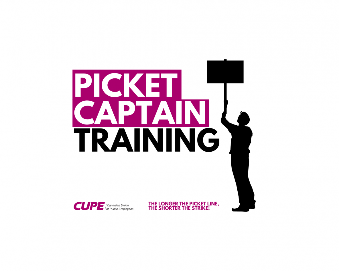Picket Captain training calendar CUPE New Brunswick