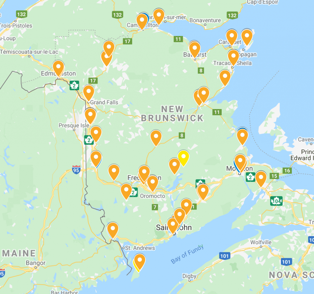 Picket Locations CUPE New Brunswick